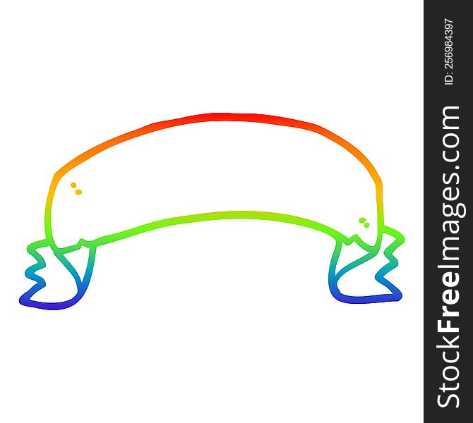 Rainbow Gradient Line Drawing Cartoon Scroll Banner