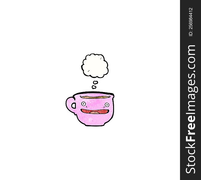 cartoon grinning coffee cup