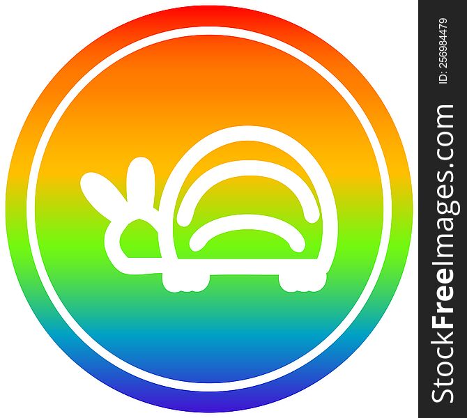 Cute Beetle Circular In Rainbow Spectrum