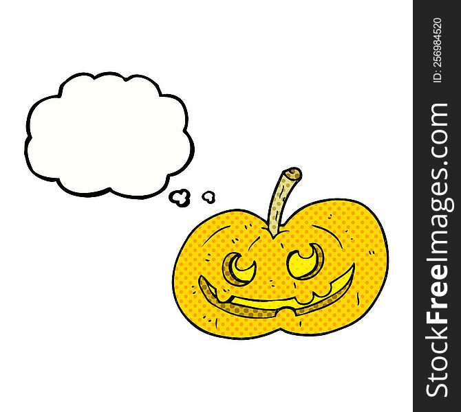 Thought Bubble Cartoon Halloween Pumpkin