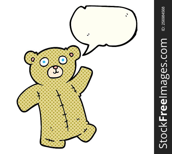 Comic Book Speech Bubble Cartoon Teddy Bear