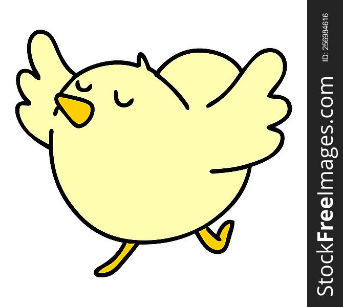 cartoon of a happy bird dancing. cartoon of a happy bird dancing