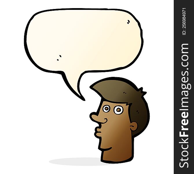 cartoon confused man with speech bubble