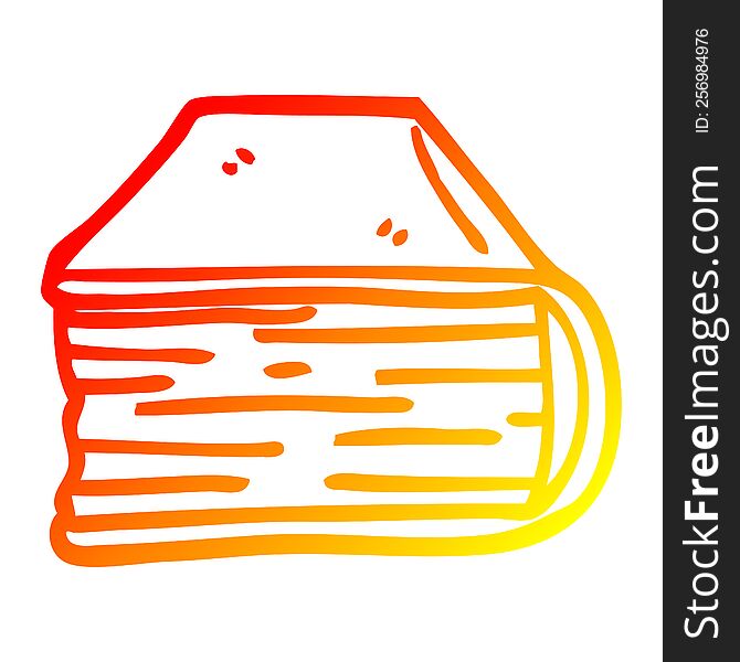 warm gradient line drawing of a cartoon book end