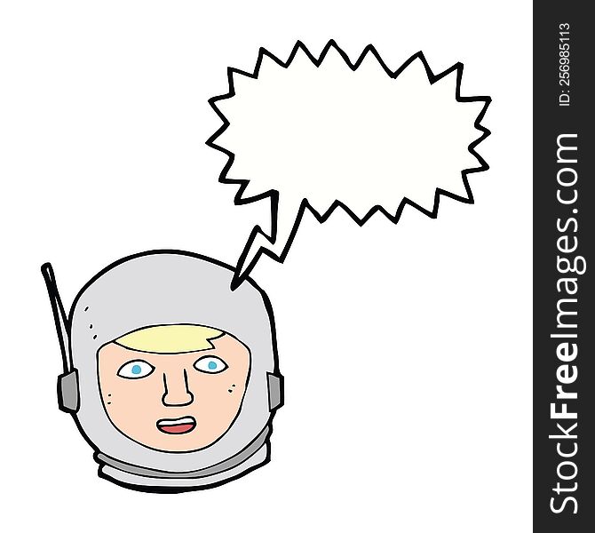 Cartoon Astronaut Head With Speech Bubble