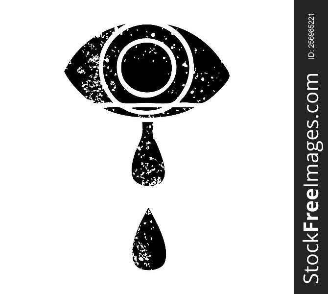 Distressed Symbol Crying Eye