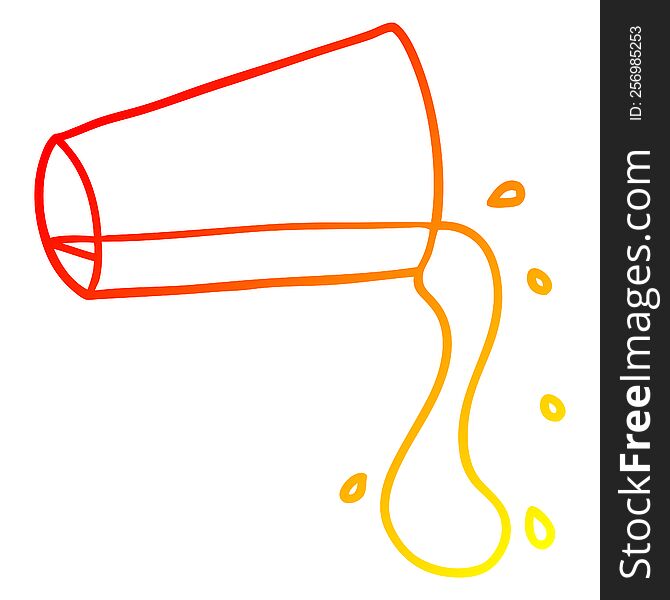 warm gradient line drawing of a cartoon cool drink of water