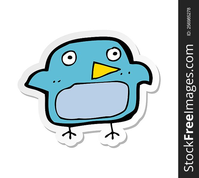 Sticker Of A Cartoon Bluebird