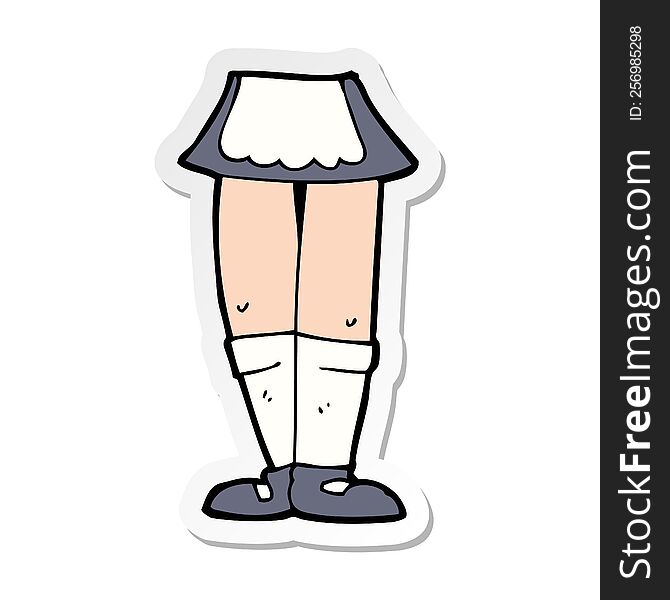 sticker of a cartoon female legs