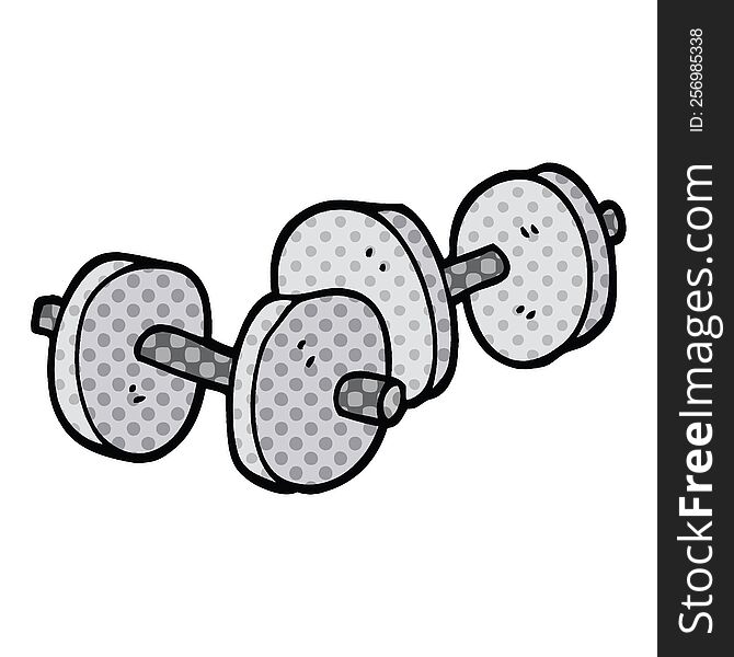 comic book style cartoon pair of dumbbells