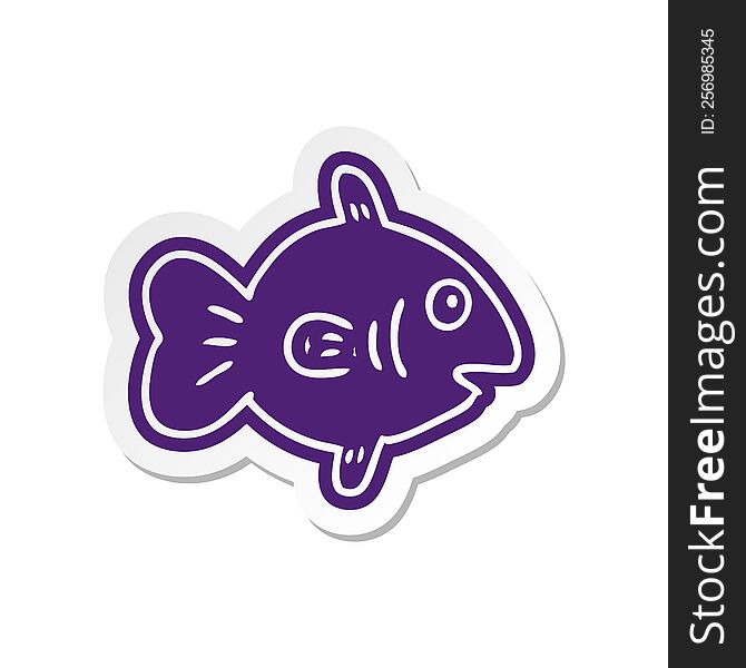 cartoon sticker of a marine fish