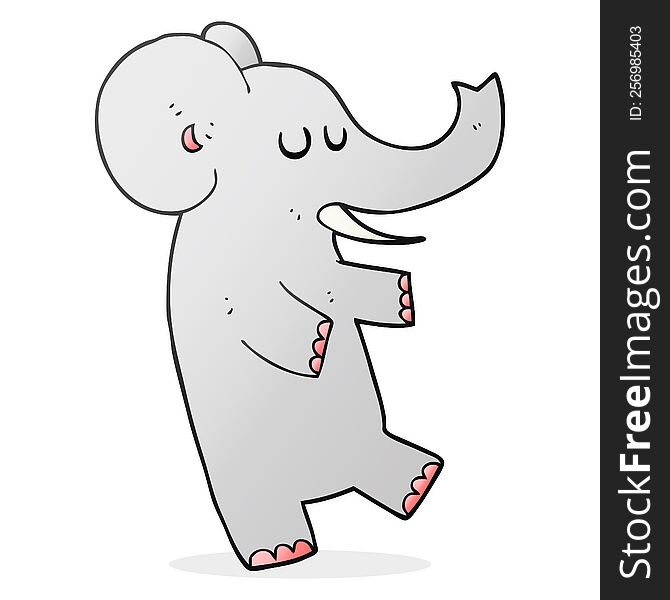 freehand drawn cartoon dancing elephant