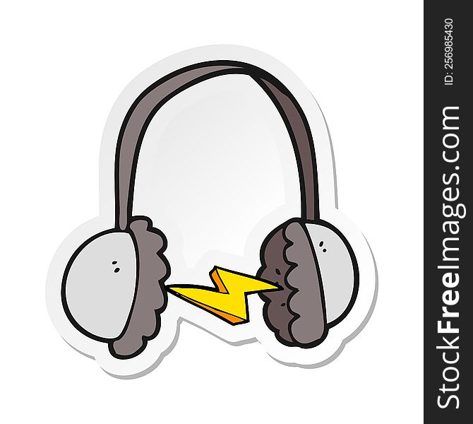 sticker of a cartoon headphones