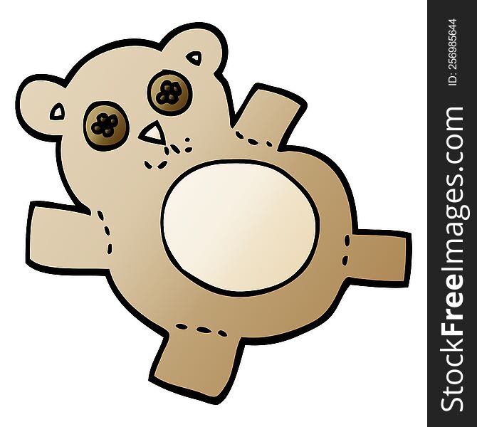 Vector Gradient Illustration Cartoon Teddy Bear
