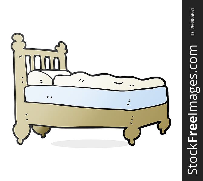 freehand drawn cartoon bed