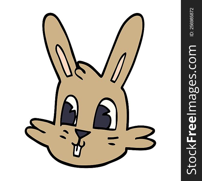 cartoon doodle bunny face