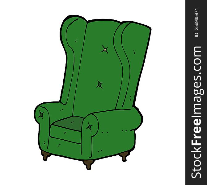 cartoon old armchair
