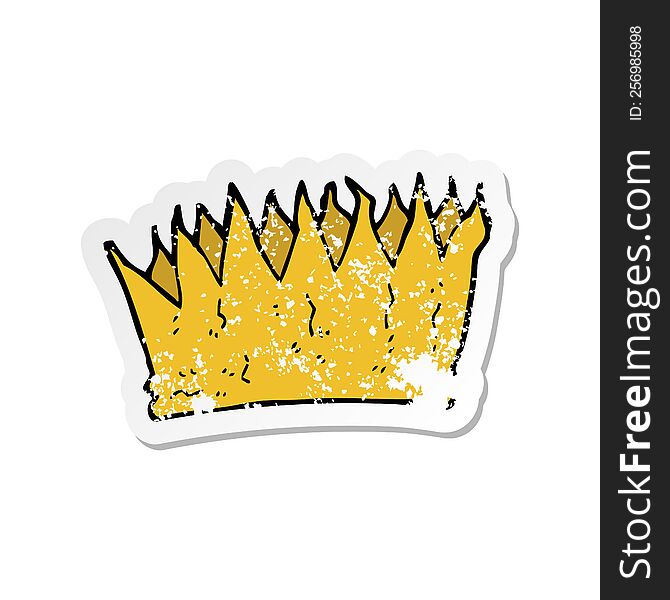 retro distressed sticker of a cartoon crown