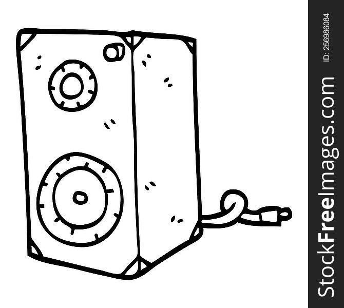 line drawing cartoon speaker box