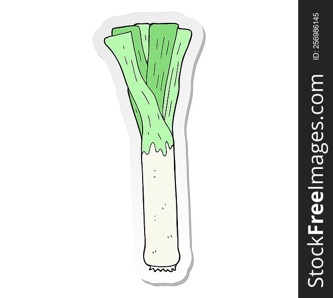 Sticker Of A Cartoon Leek