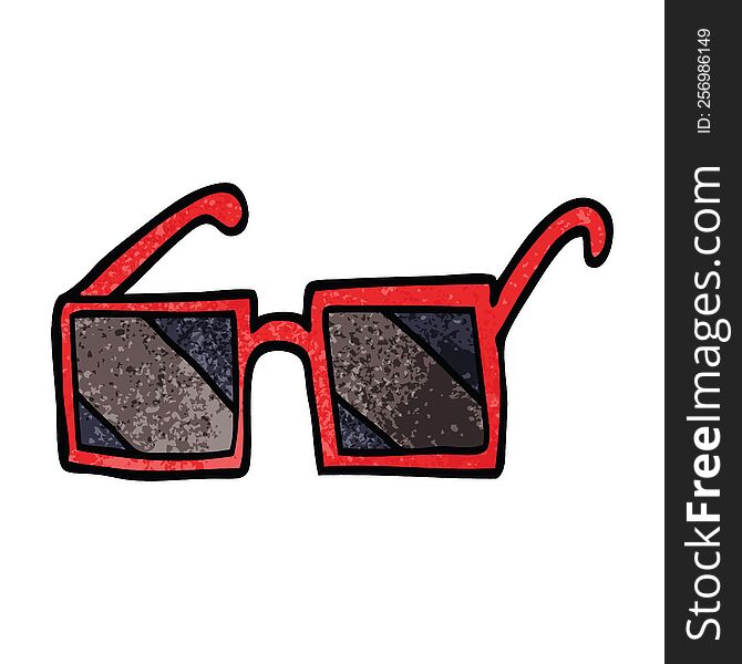 Cartoon Doodle Square Sunglasses
