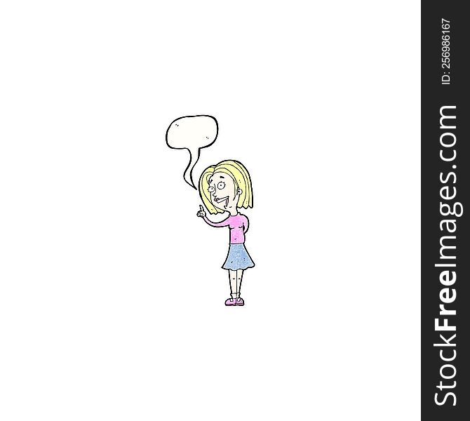 cartoon blond woman answering question