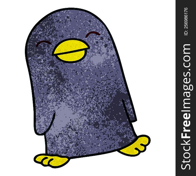 Quirky Hand Drawn Cartoon Penguin