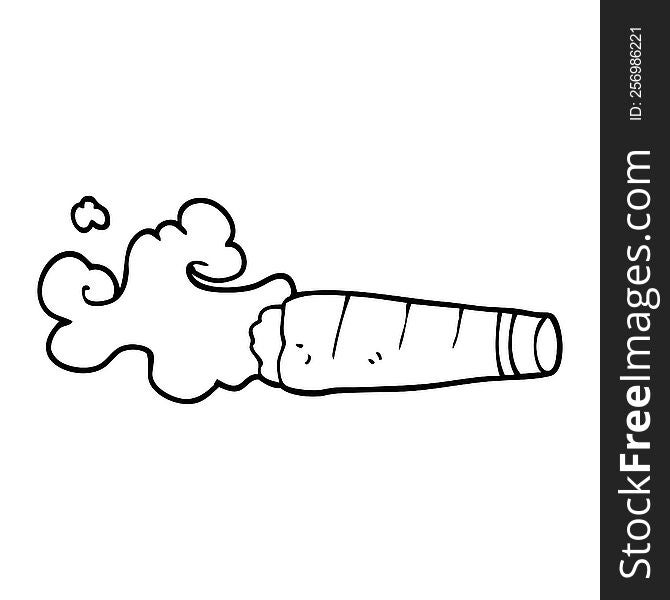 Line Drawing Cartoon Smoking Cigar