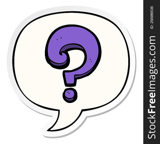 cartoon question mark with speech bubble sticker