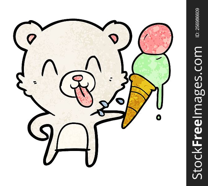 cartoon bear with ice cream. cartoon bear with ice cream