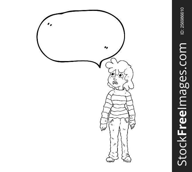 Speech Bubble Cartoon Teenager