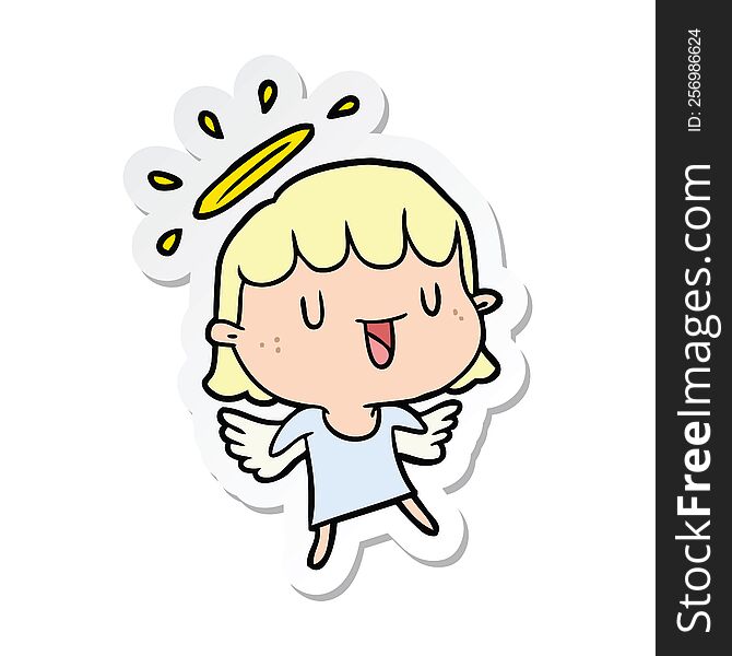 sticker of a cartoon angel
