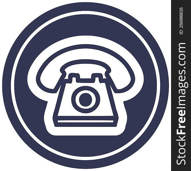 old telephone circular icon