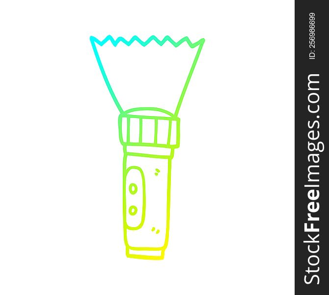 Cold Gradient Line Drawing Cartoon Torch