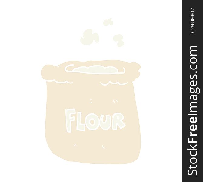 flat color illustration of bag of flour. flat color illustration of bag of flour