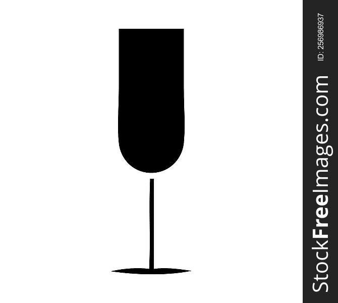 flat symbol of a champagne flute. flat symbol of a champagne flute