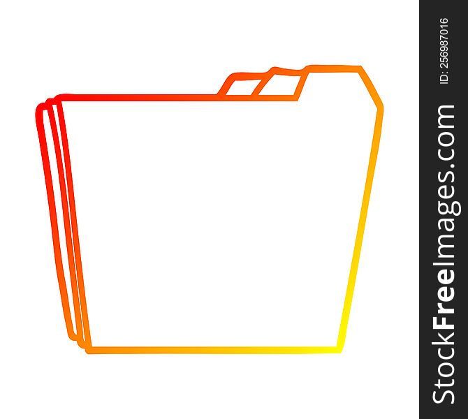 warm gradient line drawing of a cartoon business folders
