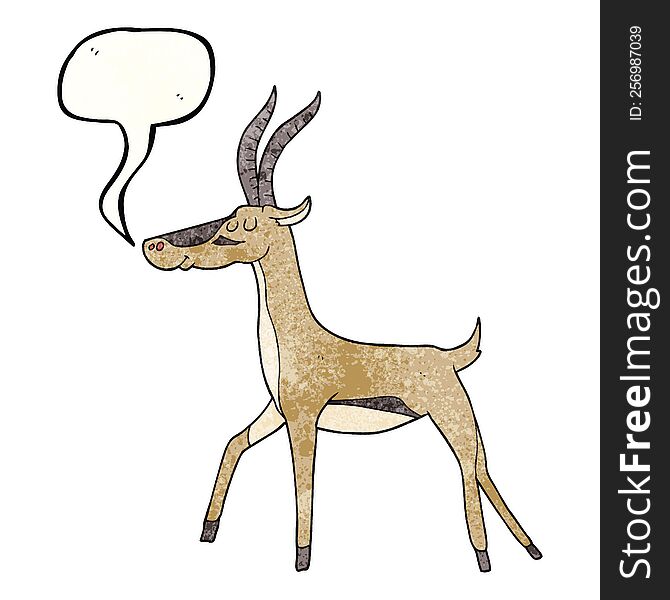 speech bubble textured cartoon gazelle