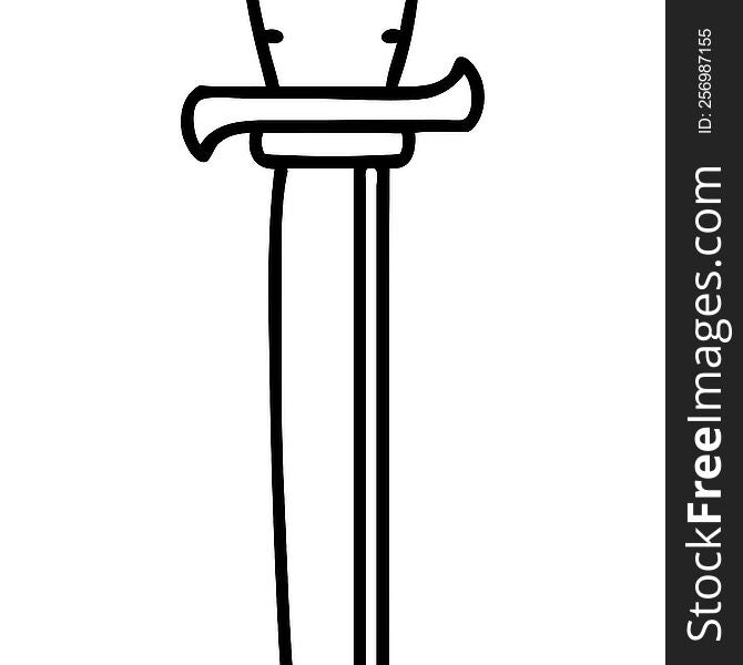 tattoo in black line style of a dagger. tattoo in black line style of a dagger