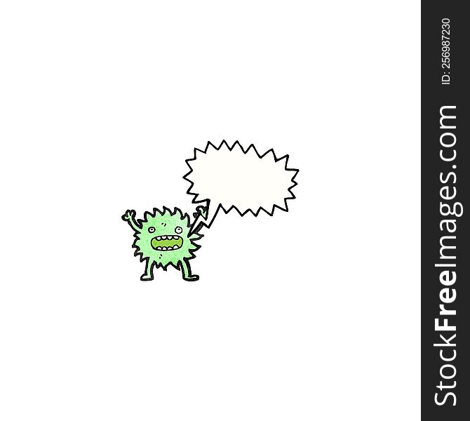 Furry Green Creature With Speech Bubble