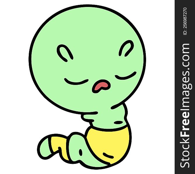 cartoon of a cute worm. cartoon of a cute worm