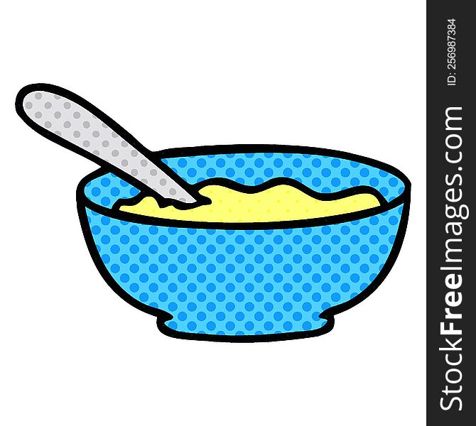 Quirky Comic Book Style Cartoon Bowl Of Soup