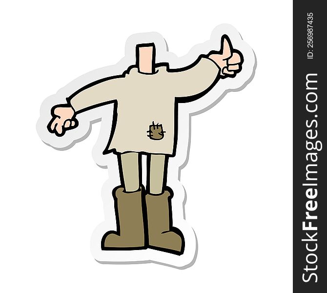 Sticker Of A Cartoon Body