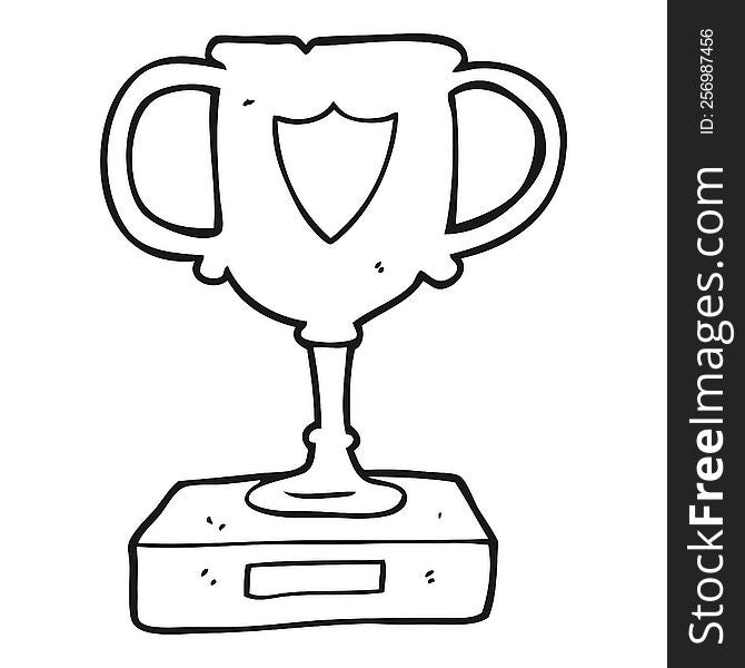 Black And White Cartoon Trophy