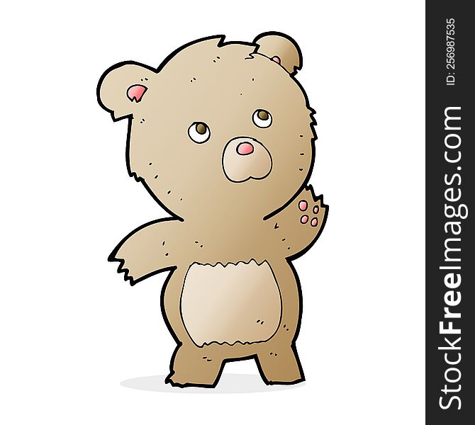 cartoon curious teddy bear