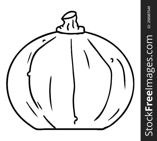 Line Drawing Doodle Of A Pumpkin