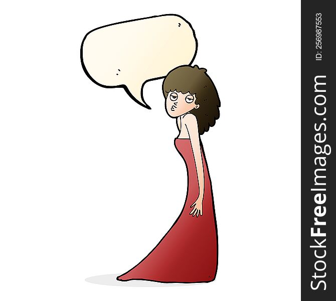 cartoon woman pulling photo face with speech bubble