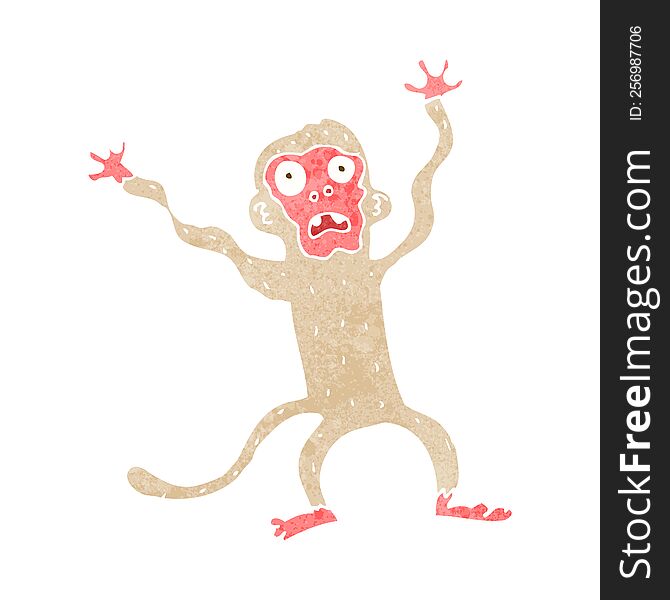 cartoon frightened monkey