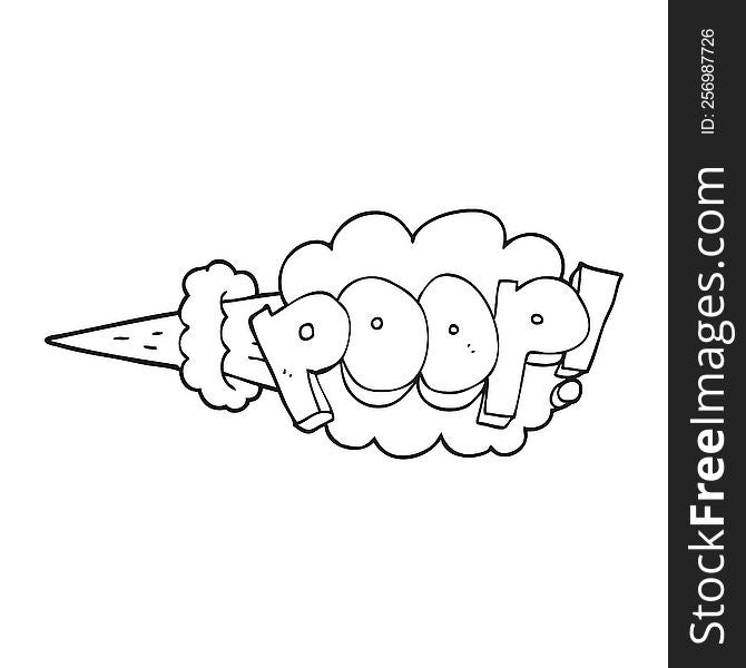 freehand drawn black and white cartoon poop explosion