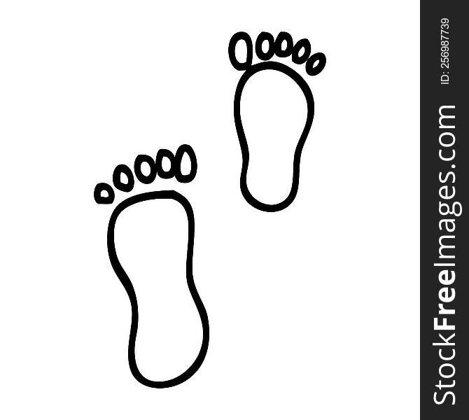 Black And White Cartoon Foot Prints